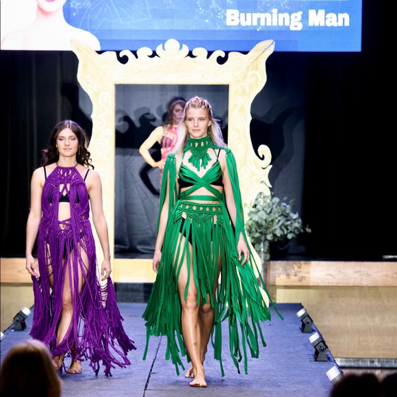 Handmade Macrame Crochet Belly Dancing Festival Dress Theatre - Picture 9 of 16